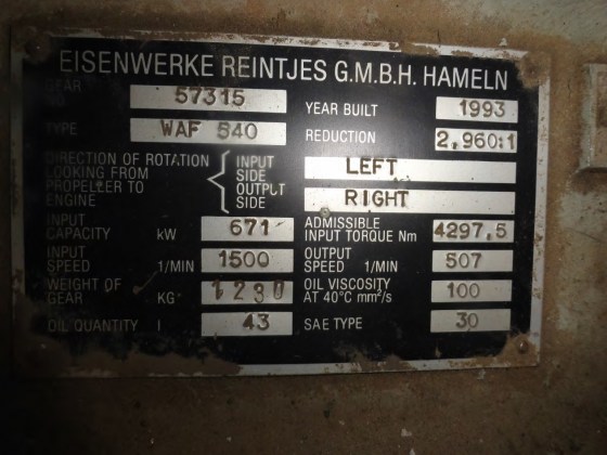 Gearbox REINTJES WAV 540 R