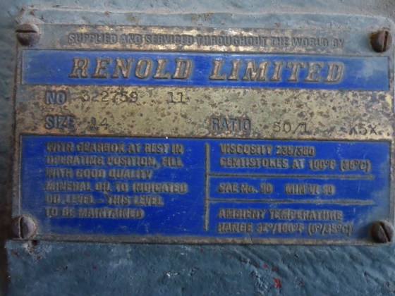 RENOLD LIMITED GEARBOX